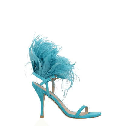 Stuart Weitzman Green Leather Stiletto Heels Sandals by Stuart Weitzman
