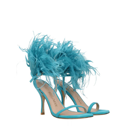 Stuart Weitzman Green Leather Stiletto Heels Sandals by Stuart Weitzman