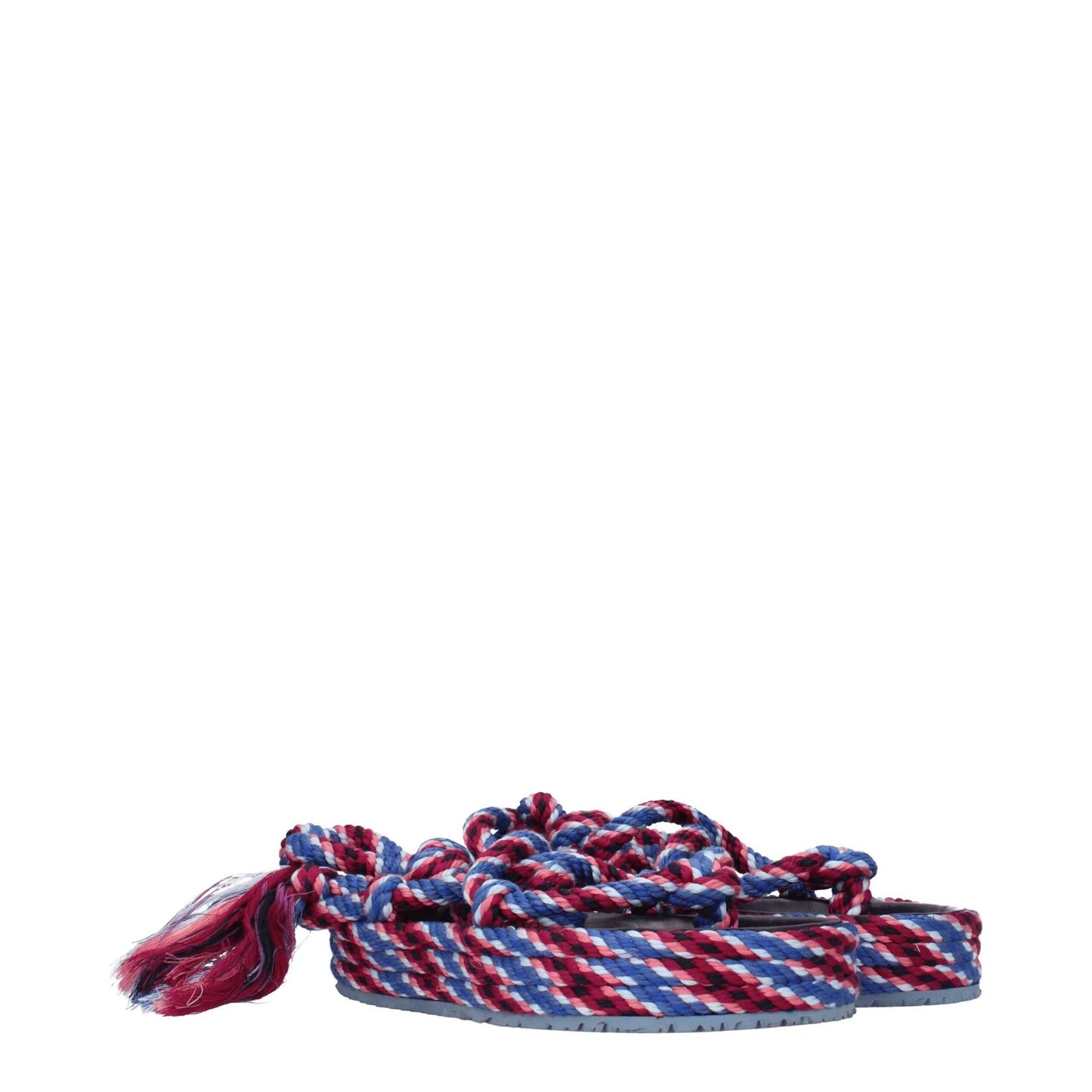 Isabel Marant Blue Fabric Flat Sandals by Isabel Marant