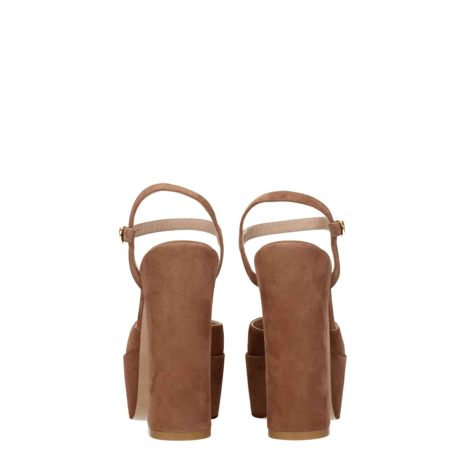 Stuart Weitzman Beige Leather Platforms by Stuart Weitzman