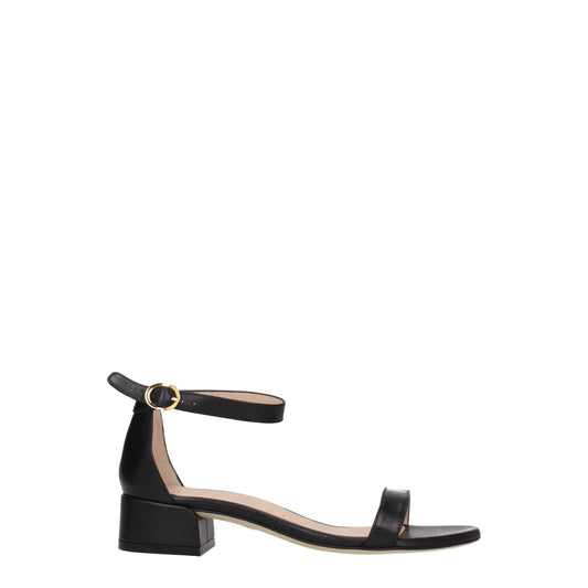 Stuart Weitzman Black Leather Flat Sandals - from Stuart Weitzman
