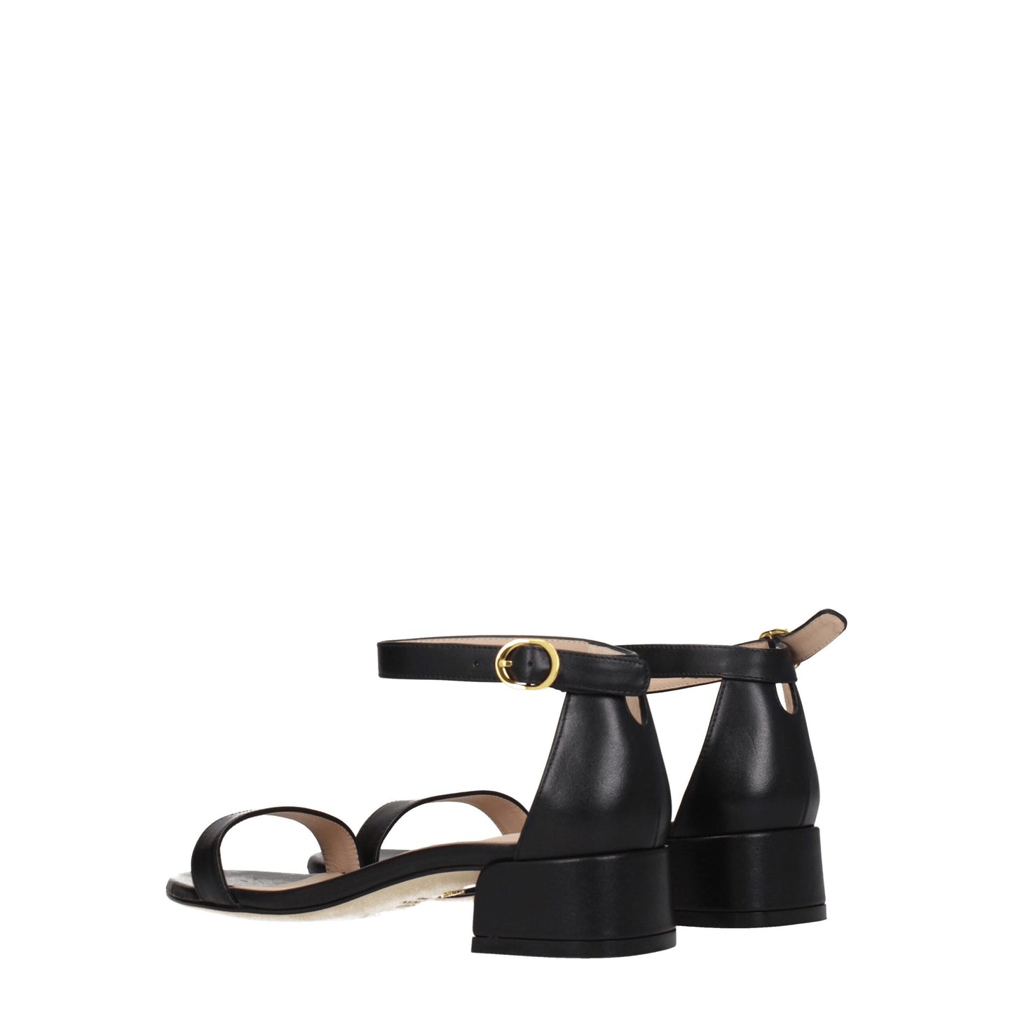 Stuart Weitzman Black Leather Flat Sandals - from Stuart Weitzman