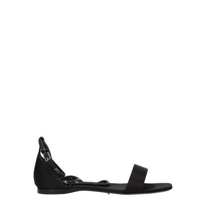 Max Mara Black Satin Flat Sandals - from Max Mara