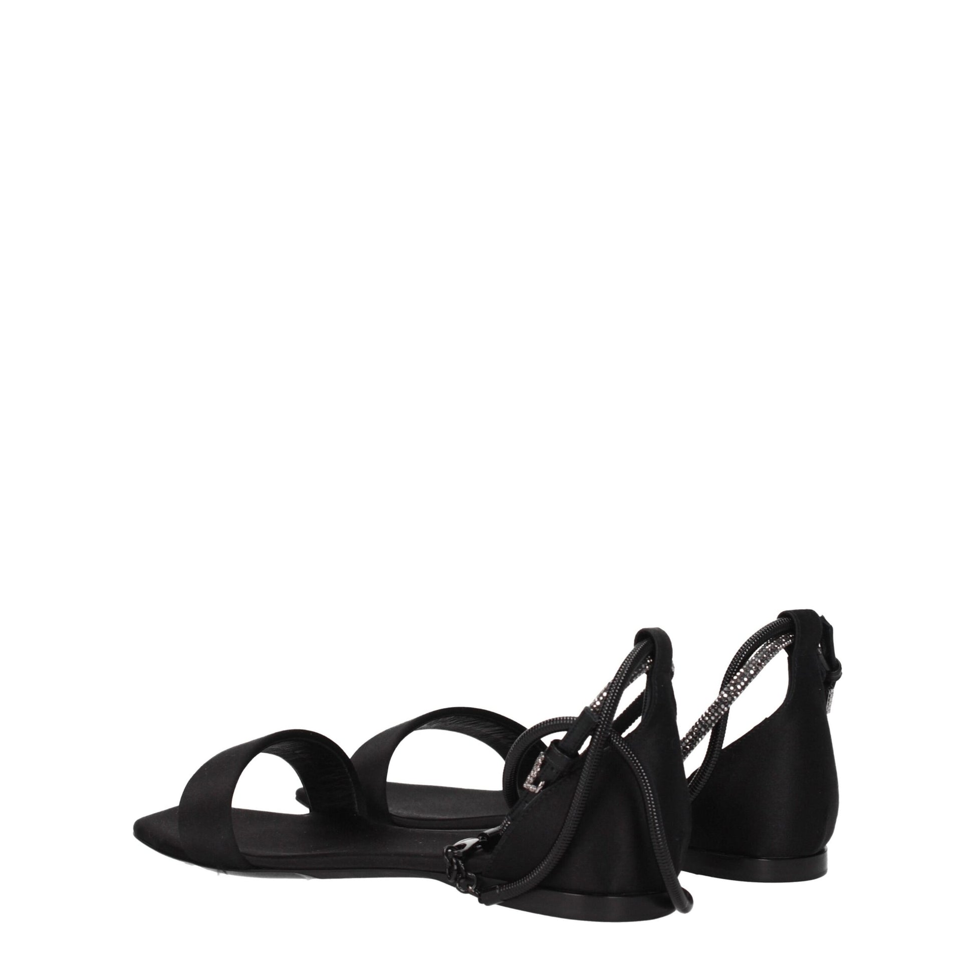 Max Mara Black Satin Flat Sandals - from Max Mara
