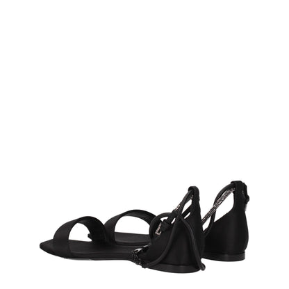 Max Mara Black Satin Flat Sandals - from Max Mara