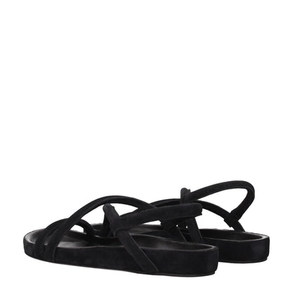 Isabel Marant Black Leather Flat Sandals - from Isabel Marant
