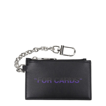 Off White Black Leather Wallets