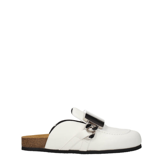 Jw Anderson White Leather Slippers Sandals