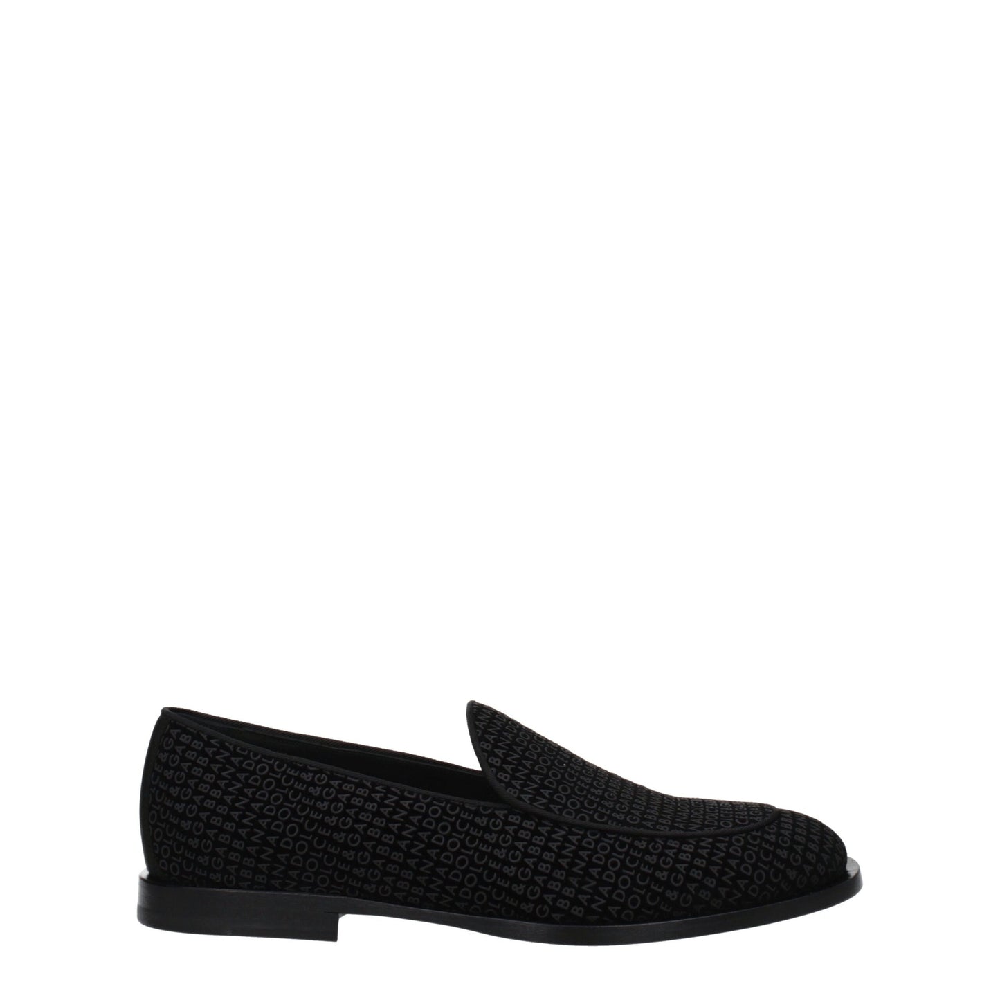 Dolce &amp; Gabbana Black Velvet Slip-On Loafers