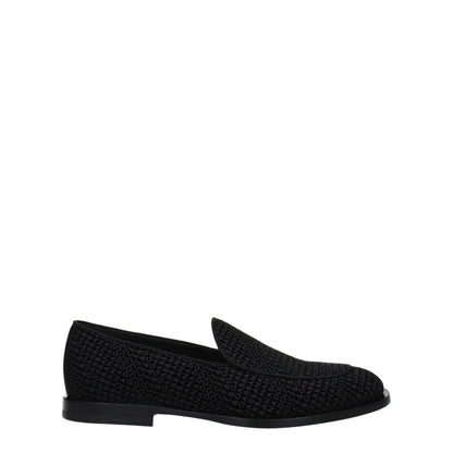 Dolce &amp; Gabbana Black Velvet Slip-On Loafers
