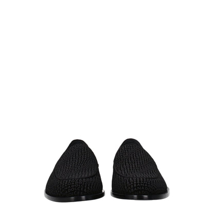 Dolce &amp; Gabbana Black Velvet Slip-On Loafers