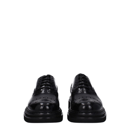 Dolce &amp; Gabbana Black Leather Oxfords And Derbies