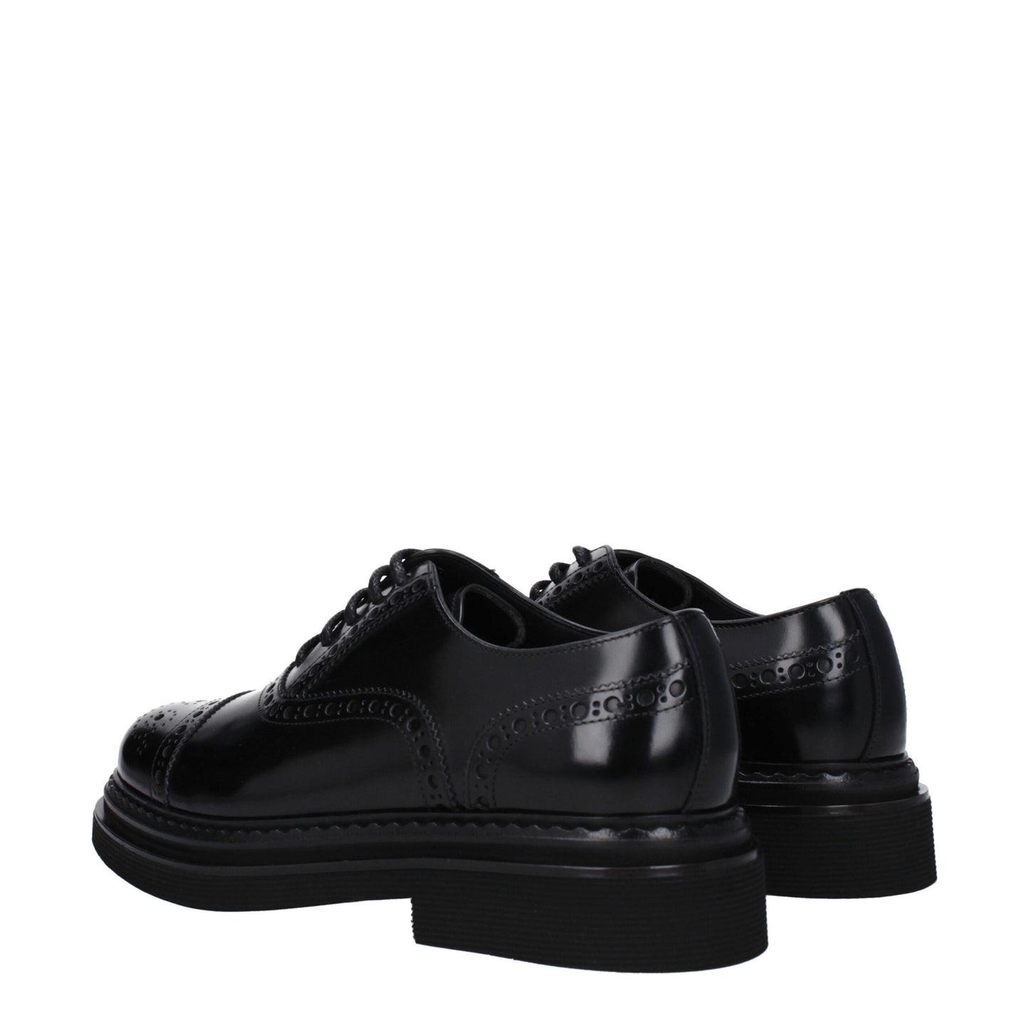 Dolce &amp; Gabbana Black Leather Oxfords And Derbies