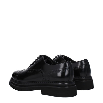 Dolce &amp; Gabbana Black Leather Oxfords And Derbies