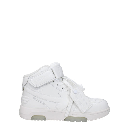 Off White White Leather High Tops