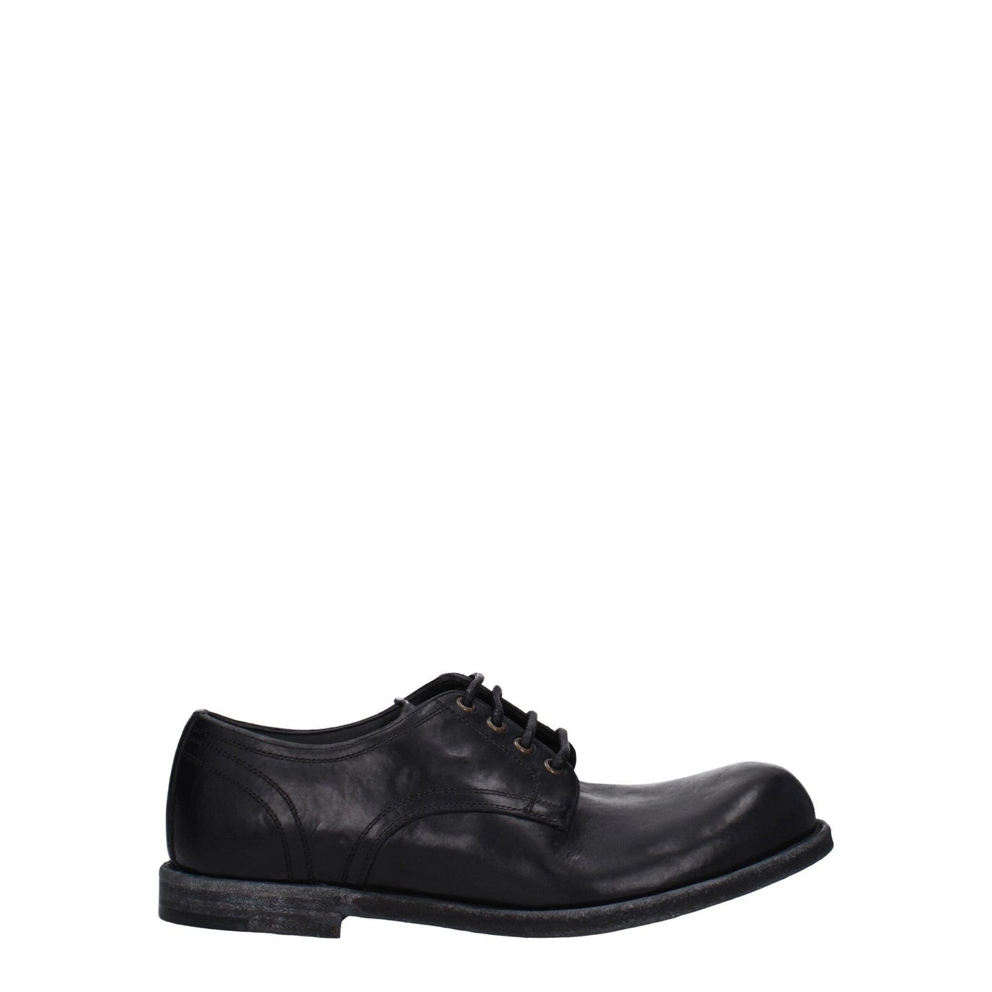Dolce &amp; Gabbana Black Leather Oxfords And Derbies