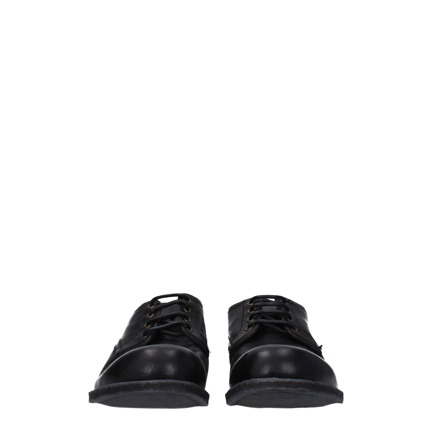 Dolce &amp; Gabbana Black Leather Oxfords And Derbies