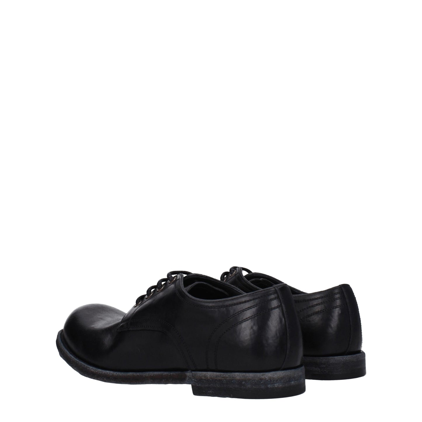Dolce &amp; Gabbana Black Leather Oxfords And Derbies