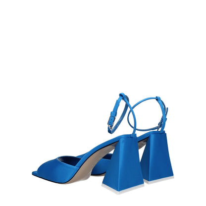 The Attico Blue Satin Stiletto Heels Sandals - from The Attico