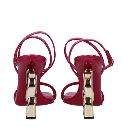 Dolce &amp; Gabbana Pink Leather Stiletto Heels Sandals