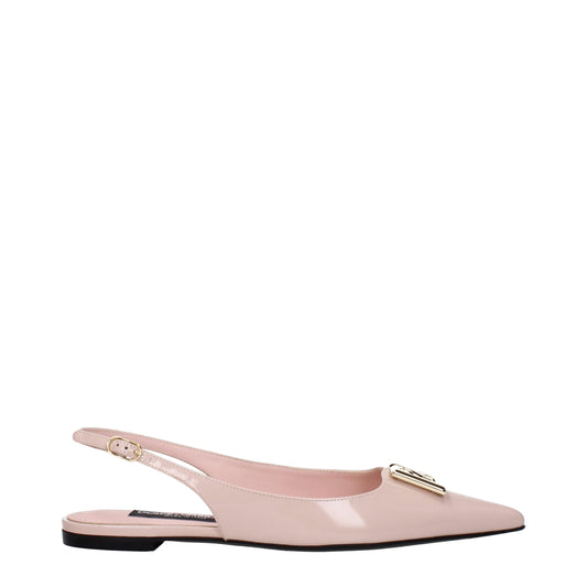 Dolce &amp; Gabbana Pink Leather Ballet Flats