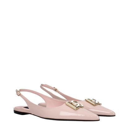 Dolce &amp; Gabbana Pink Leather Ballet Flats
