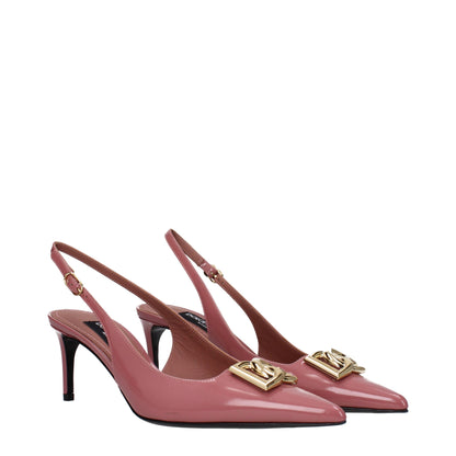 Dolce &amp; Gabbana Pink Leather High Heel Pumps