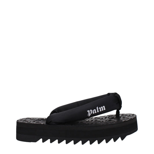 Palm Angels Black Fabric Flip Flop Sandals
