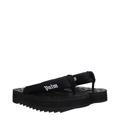 Palm Angels Black Fabric Flip Flop Sandals