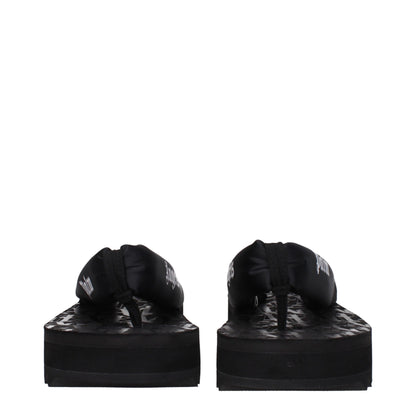 Palm Angels Black Fabric Flip Flop Sandals