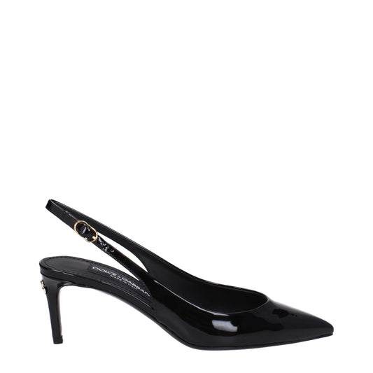 Dolce &amp; Gabbana Black Leather High Heel Pumps