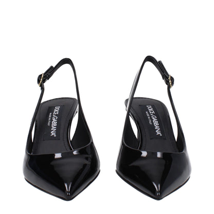 Dolce &amp; Gabbana Black Leather High Heel Pumps