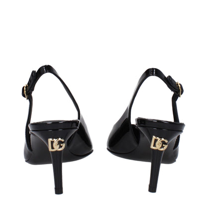 Dolce &amp; Gabbana Black Leather High Heel Pumps