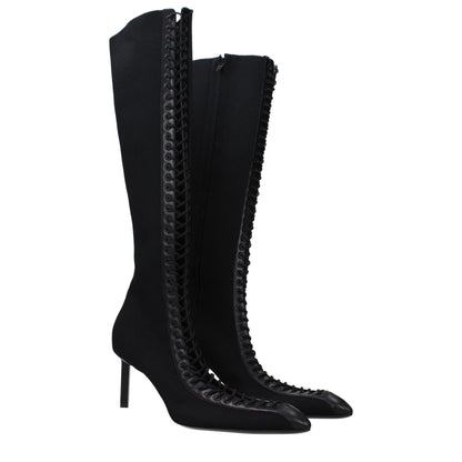 Givenchy Black Fabric Lace Up Boots