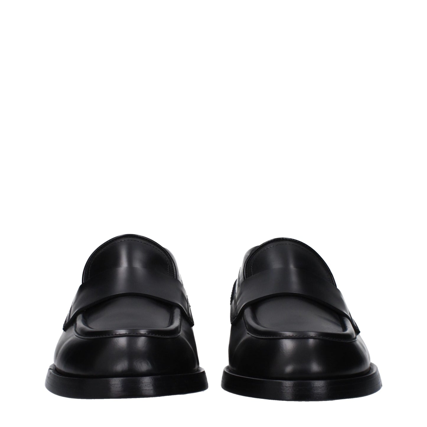 Dolce &amp; Gabbana Black Leather Slip-On Loafers