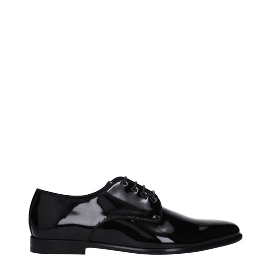 Dolce &amp; Gabbana Black Leather Oxfords And Derbies