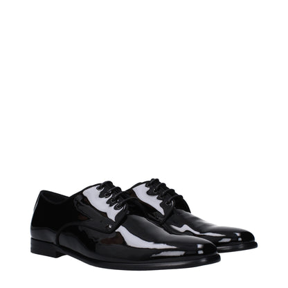 Dolce &amp; Gabbana Black Leather Oxfords And Derbies