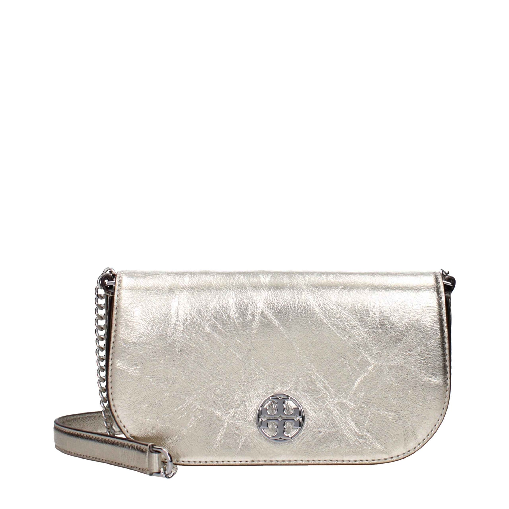 Tory Burch Crossbody Leer Tas Luxe Elegante Vintage - Goud