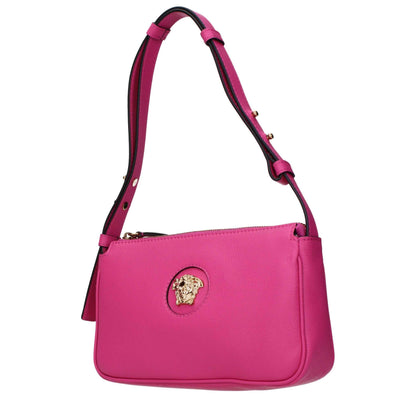 Versace Fuchsia Leder Schoudertas Met Medusa Sluiting