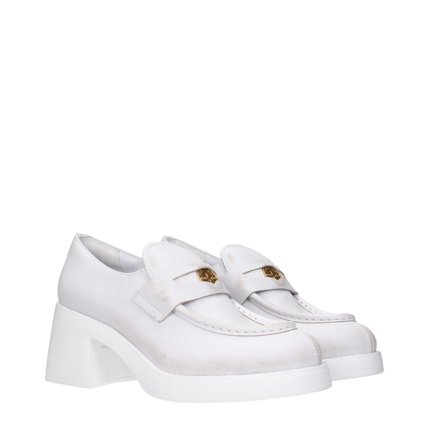 Miu Miu White Leather Brooch