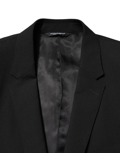 Dolce & Gabbana Black Wool Single Breasted Men Coat Blazer