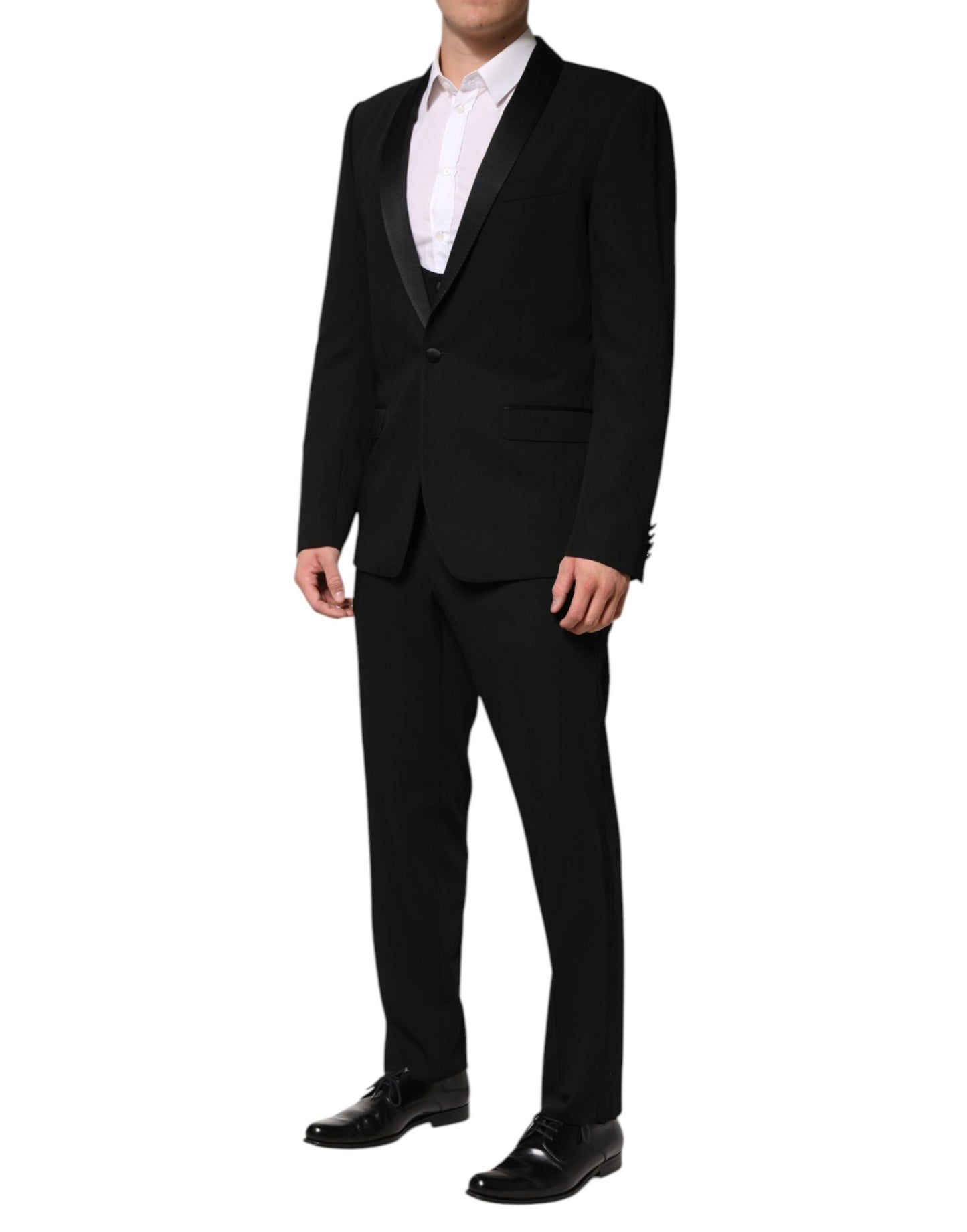 Dolce &amp; Gabbana Black Wool 3 Piece Single Breasted Suit