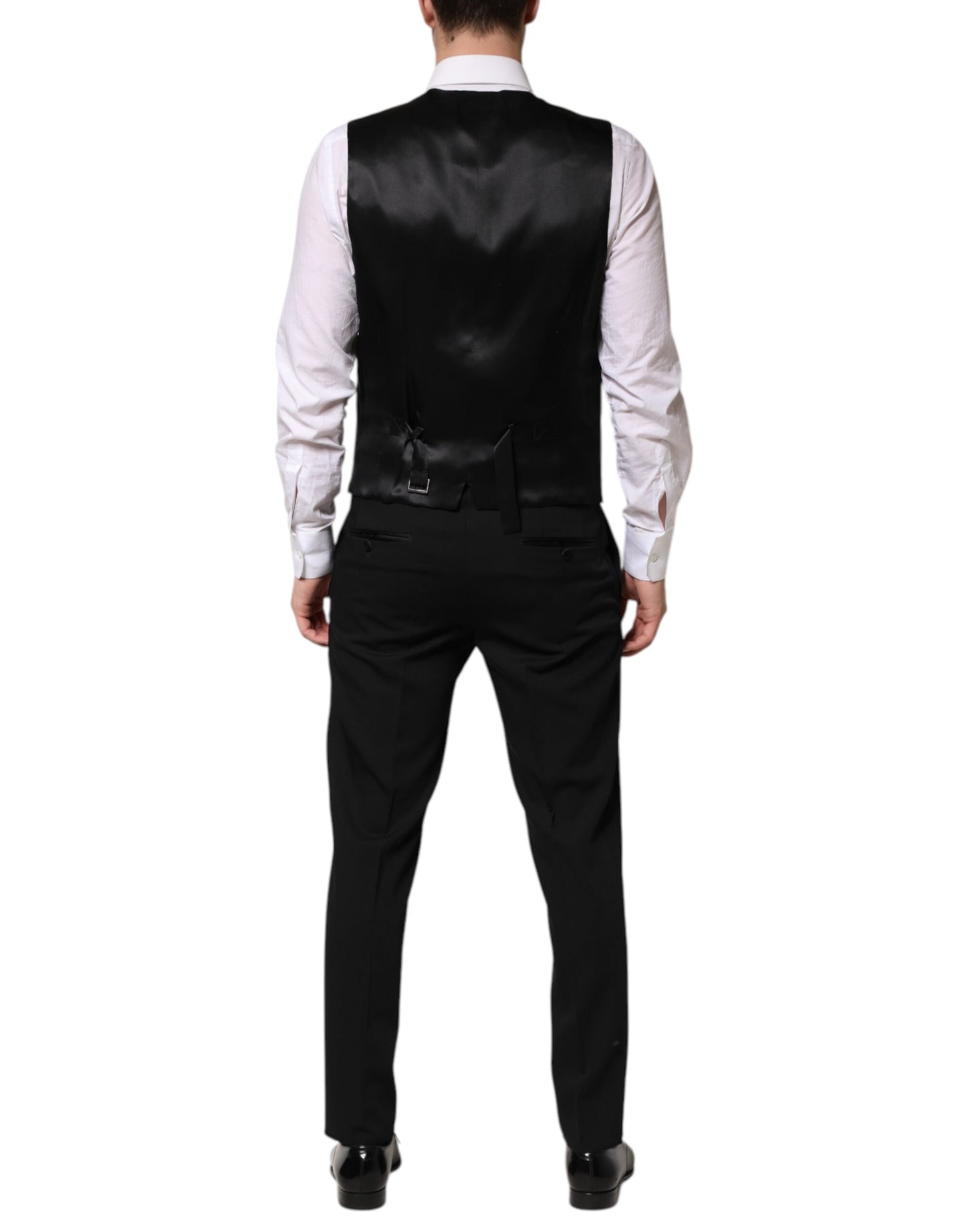 Dolce &amp; Gabbana Black Wool 3 Piece Single Breasted Suit