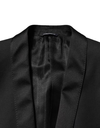 Dolce &amp; Gabbana Black Wool Men Single Breasted 2 Piece Suit