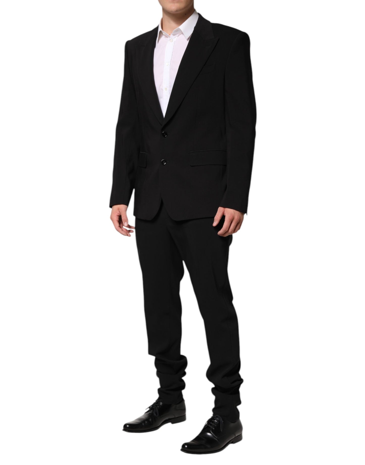 Dolce &amp; Gabbana Black Cotton Single Breasted 2 Piece Suit