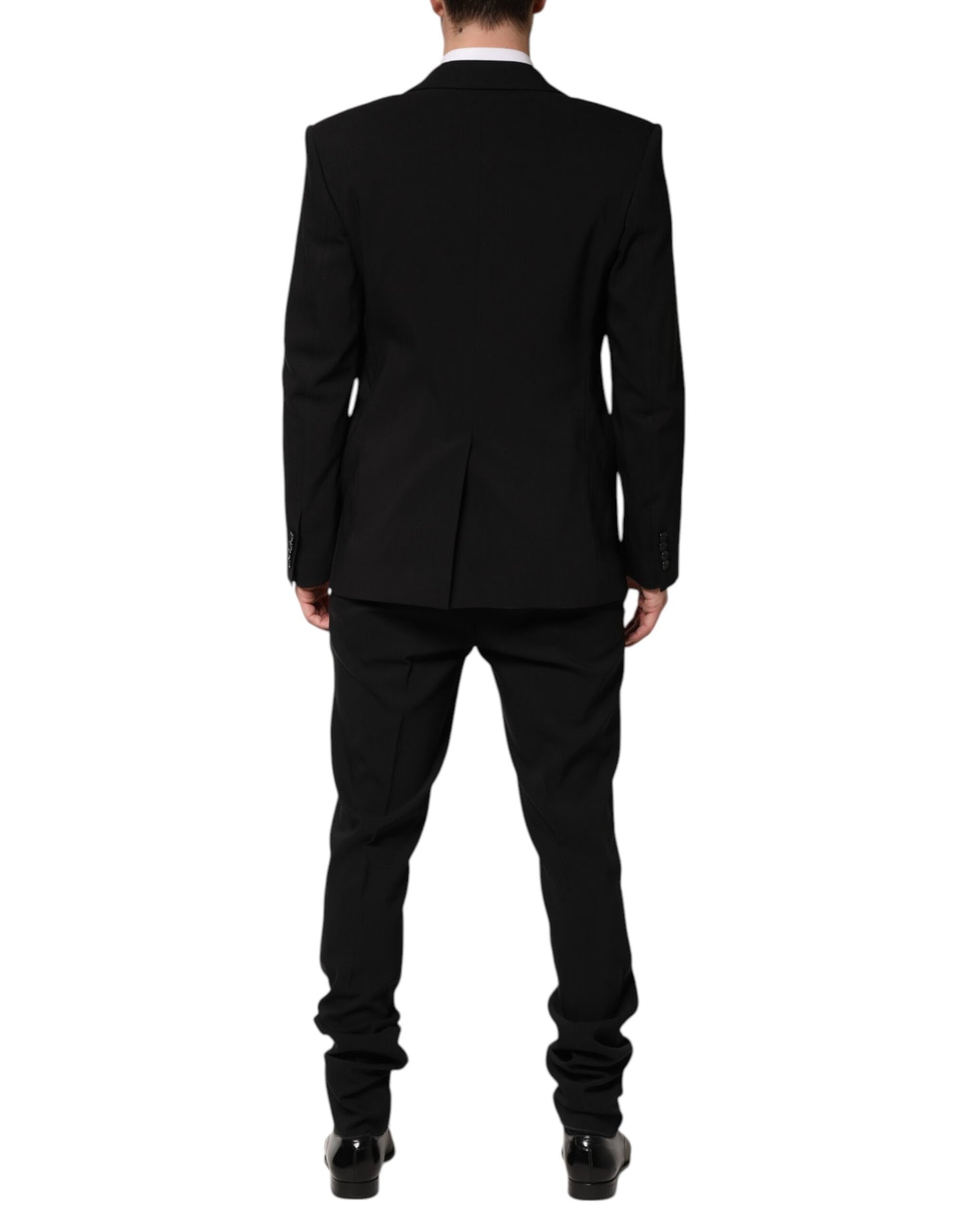 Dolce &amp; Gabbana Black Cotton Single Breasted 2 Piece Suit