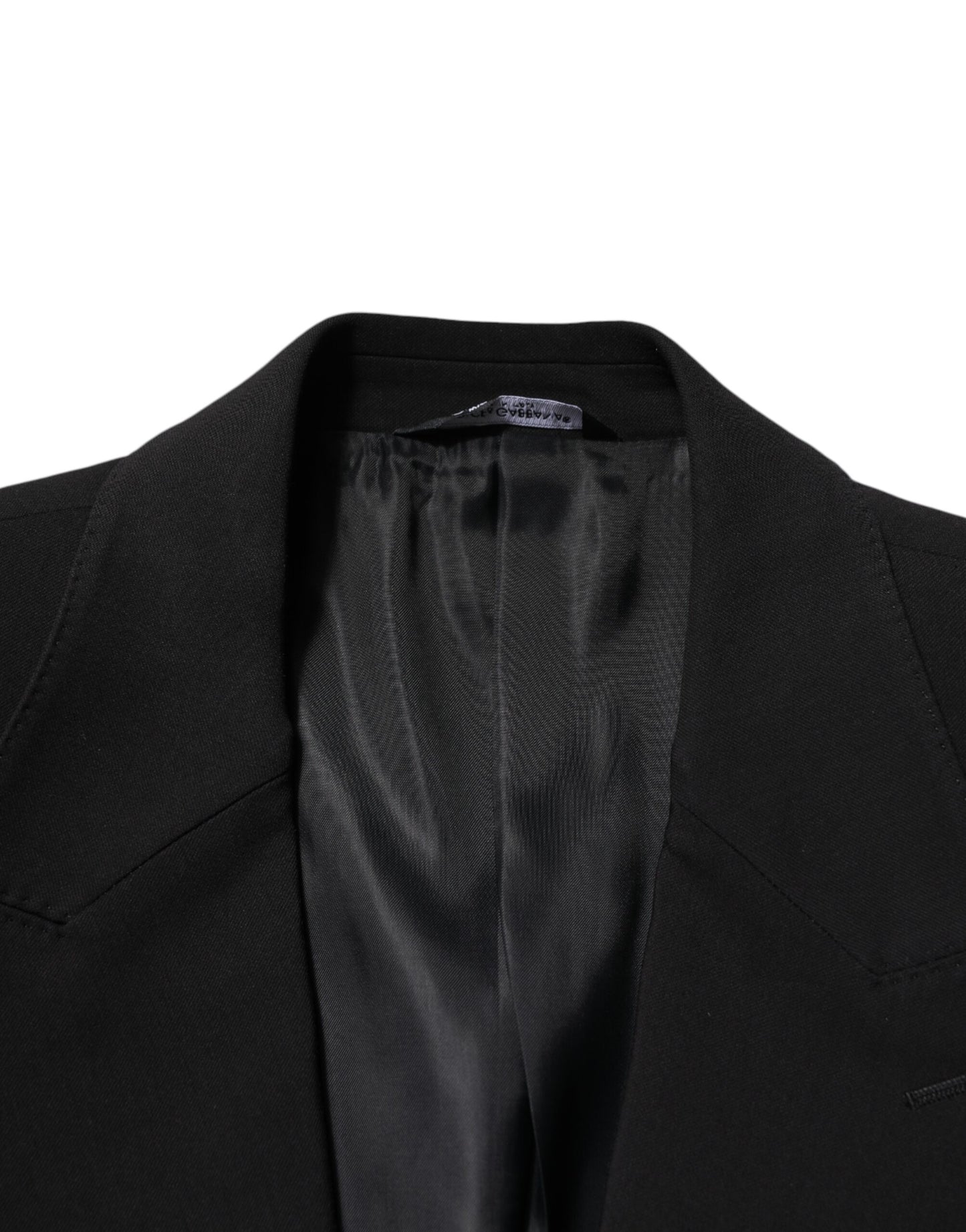 Dolce &amp; Gabbana Black Cotton Single Breasted 2 Piece Suit