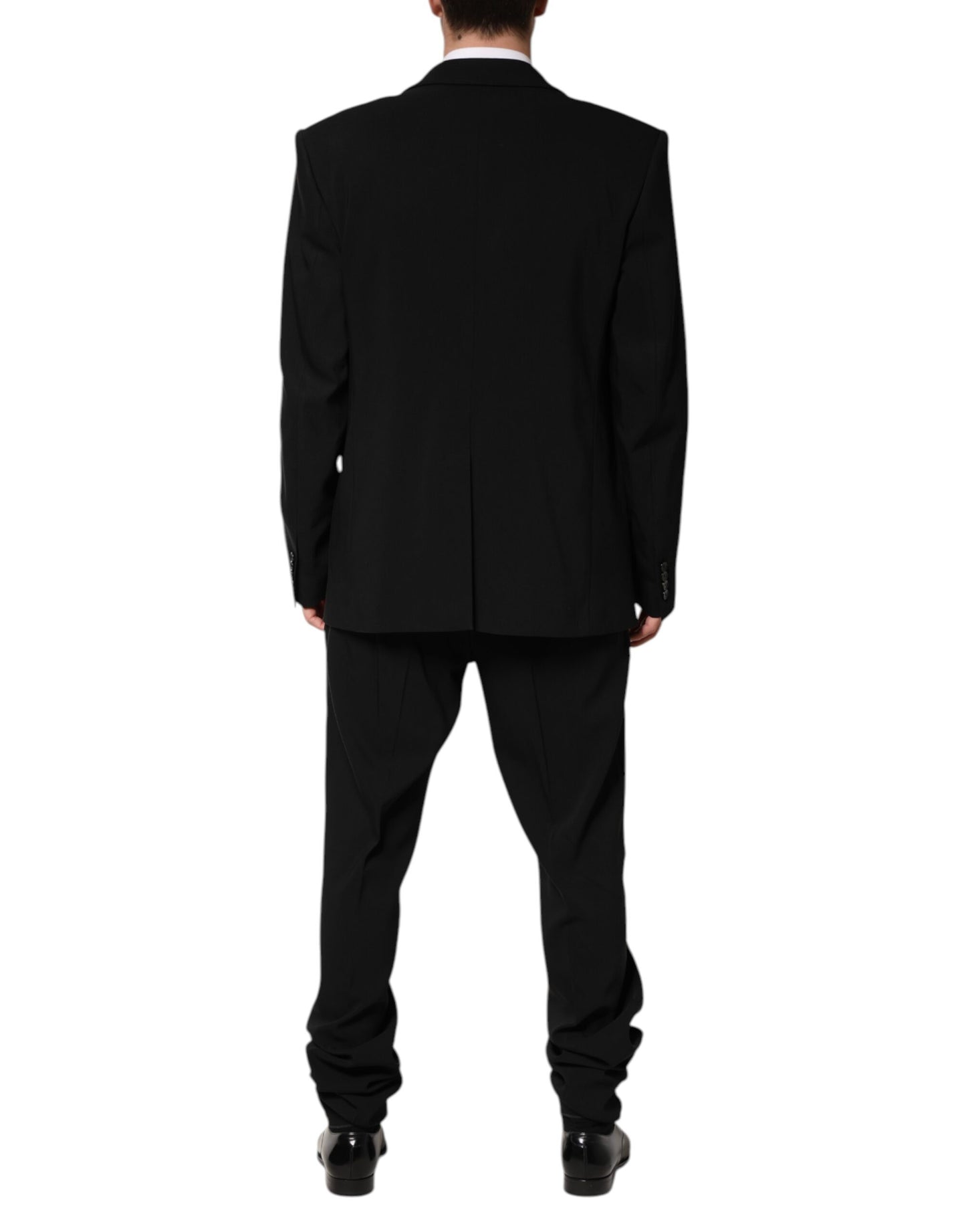 Dolce &amp; Gabbana Black Cotton Single Breasted 2 Piece Suit