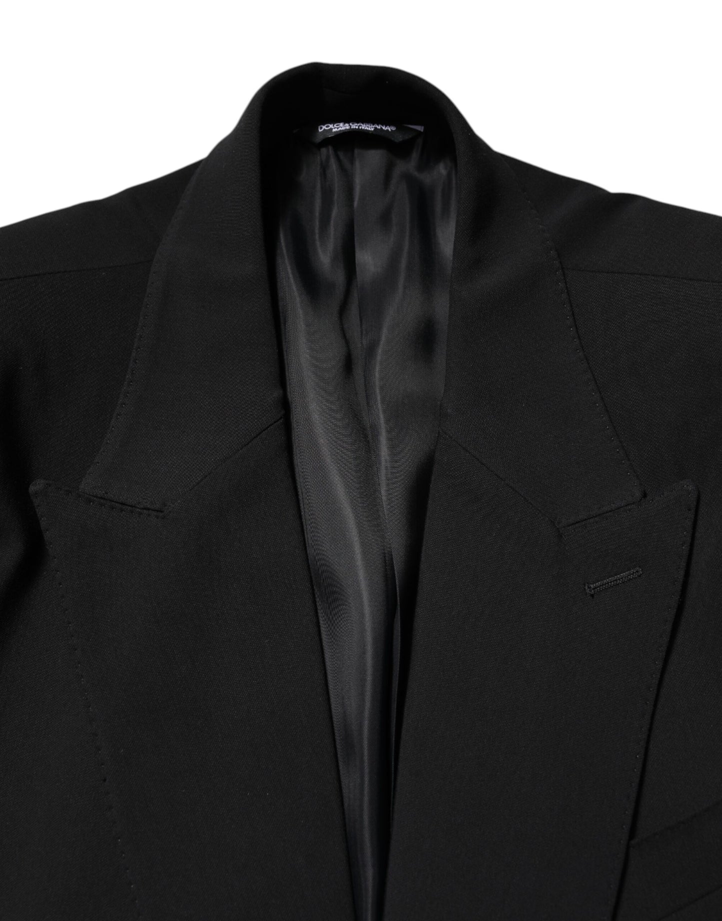 Dolce &amp; Gabbana Black Cotton Single Breasted 2 Piece Suit