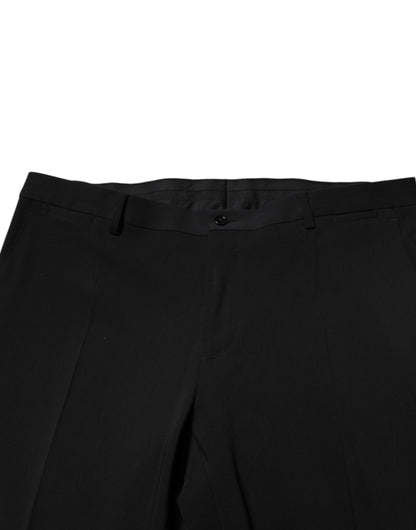 Dolce &amp; Gabbana Black Cotton Single Breasted 2 Piece Suit